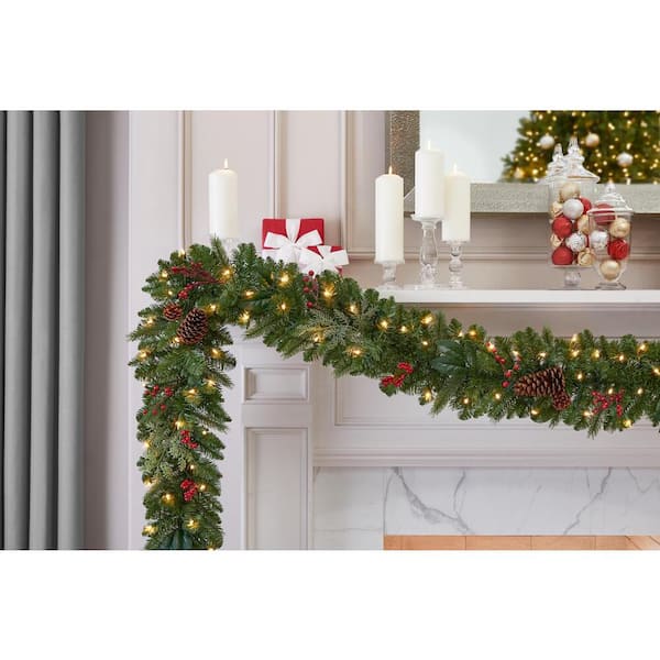 Starlite Creations 12 ft. Pre-Lit LED Red Ribbon Garland RL33-R012-A - The  Home Depot