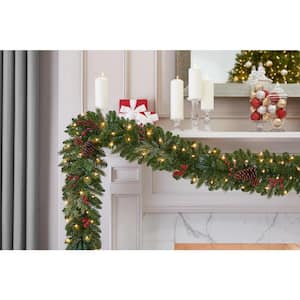 12 ft. Winslow Fir Pre-Lit Artificial Christmas Garland with 100 White Lights