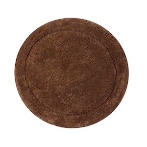 Waterford Collection 100% Cotton Tufted Bath Rug, 22 Round, Chocolate