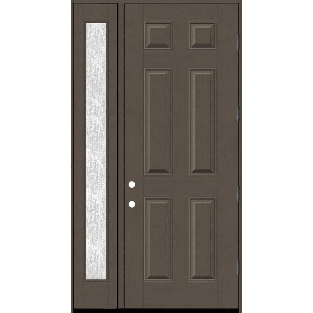 Regency 53 in. x 96 in. 6-Panel LHOS Ashwood Stain Mahogany Fiberglass Prehung Front Door w/Rain 14 in. SL 4-9/16 price history on PriceWatchPro