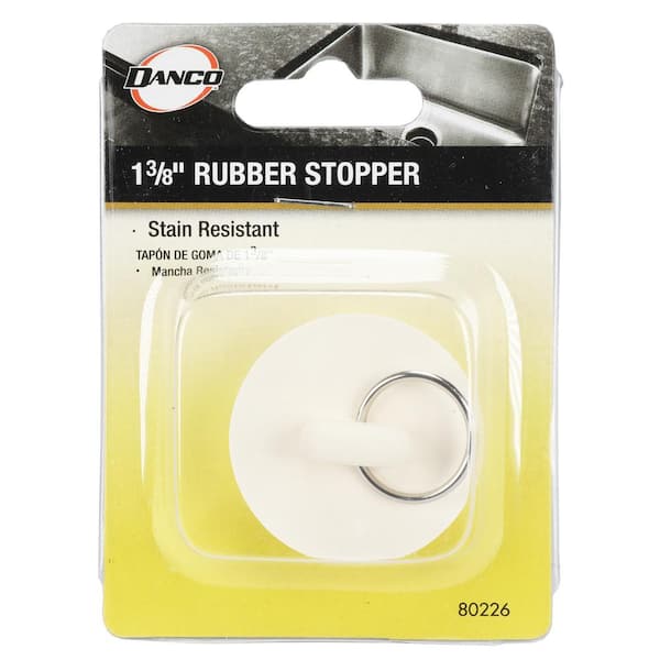 DANCO 1-5/8 in. Rubber Drain Stopper in White 80228 - The Home Depot