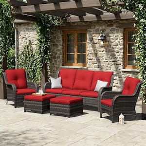 fiziti 7-Piece Wicker Outdoor Patio Conversation Furniture Seating