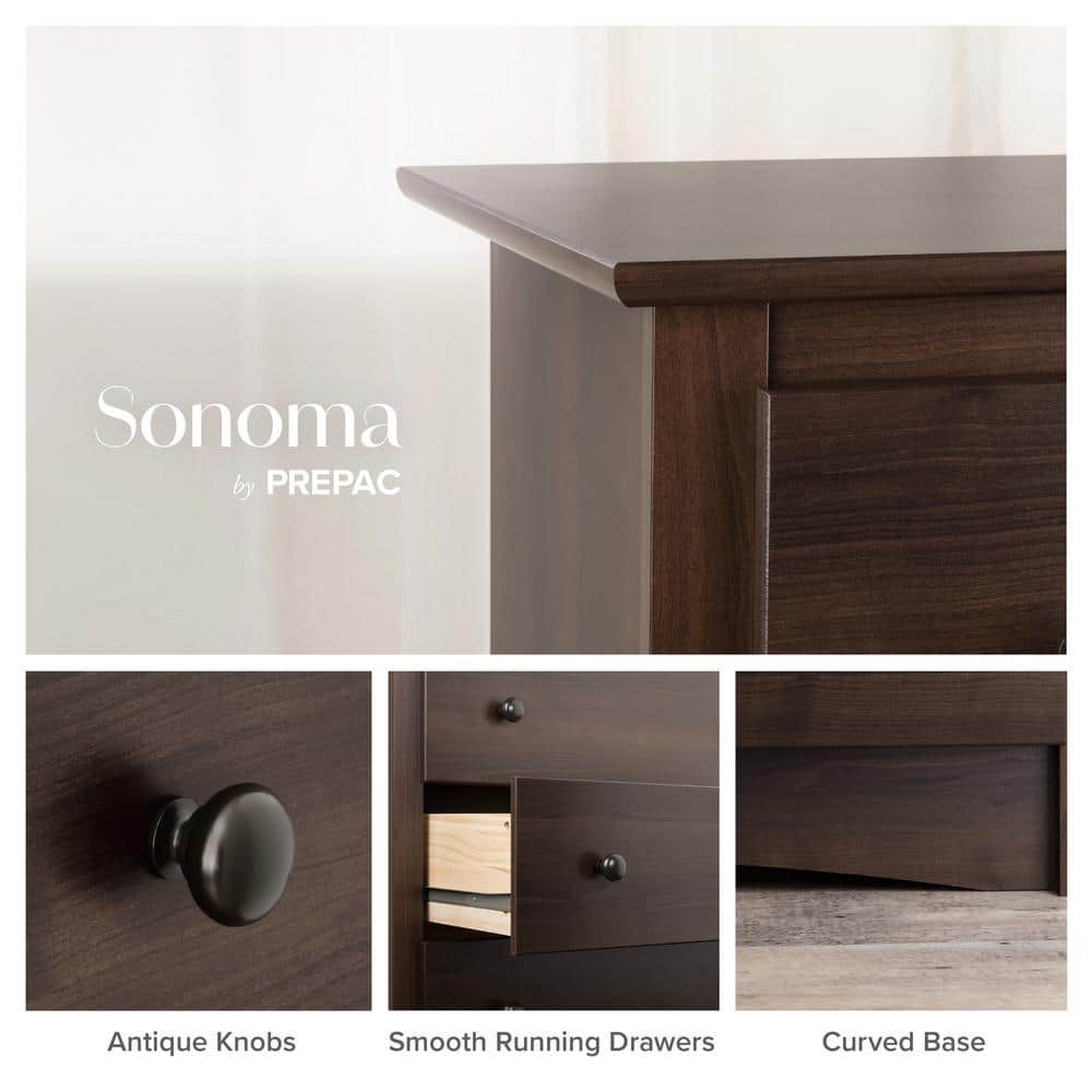 Espresso Composite Wood Double Roller Dresser