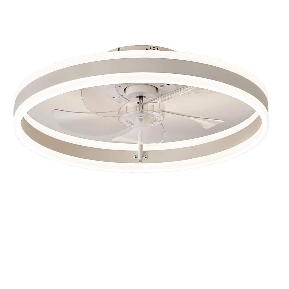 Aslaka 14 in. to 20 in. Smart Indoor Coffe Low Profile Standard Ceiling Fan