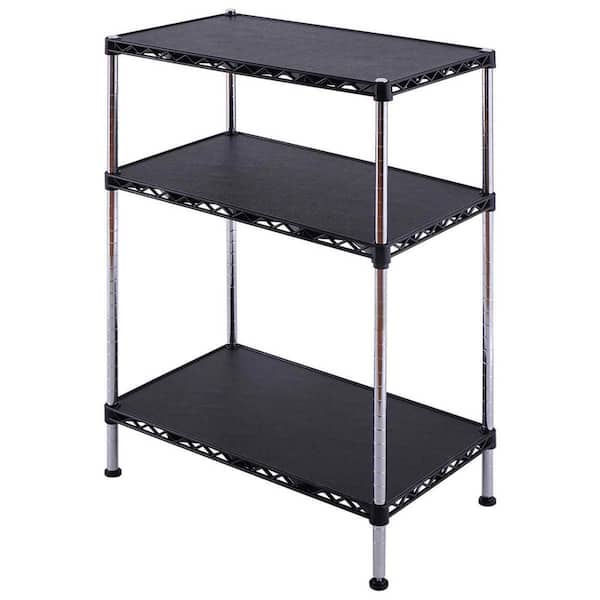 Costway 3-Tier Storage Rack Display Organizer with Adjustable Shelves, Black