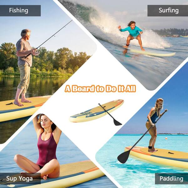 thumbnail image 2 of GYMAX 6FT Stand Up Paddle Board - Lightweight Surfboard With Removable Fins & Safety Leash 2 of 14