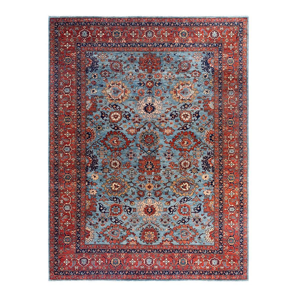 Serapi Light Blue 9 ft. x 12 ft. Tribal Wool Indoor Area Rug price history on PriceWatchPro