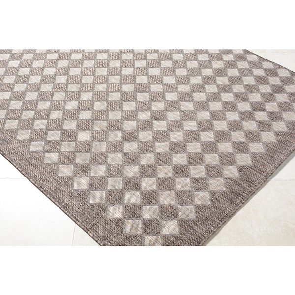 Galey Alix Mulberry Brown 2 ft. x 2 ft. 11 in. Indoor/Outdoor Area Rug