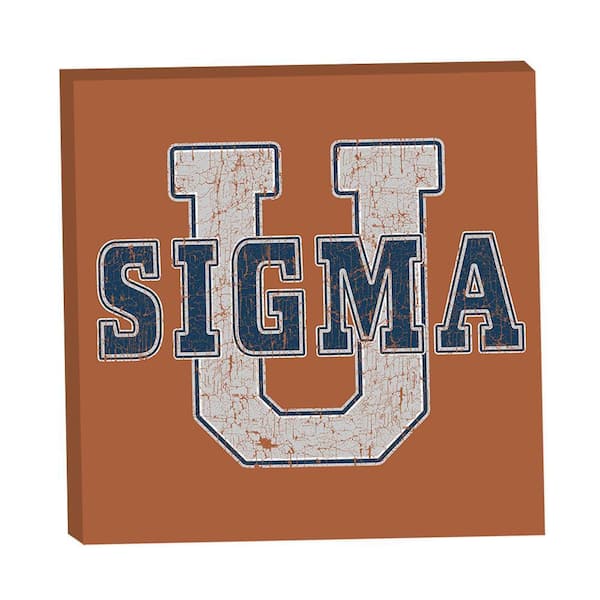 VENICE BEACH Collections Sigma U University Vintage Tee Design by Grotto Studios 1-Piece Unframed Graphic Print Typography 20 in. x 20 in.