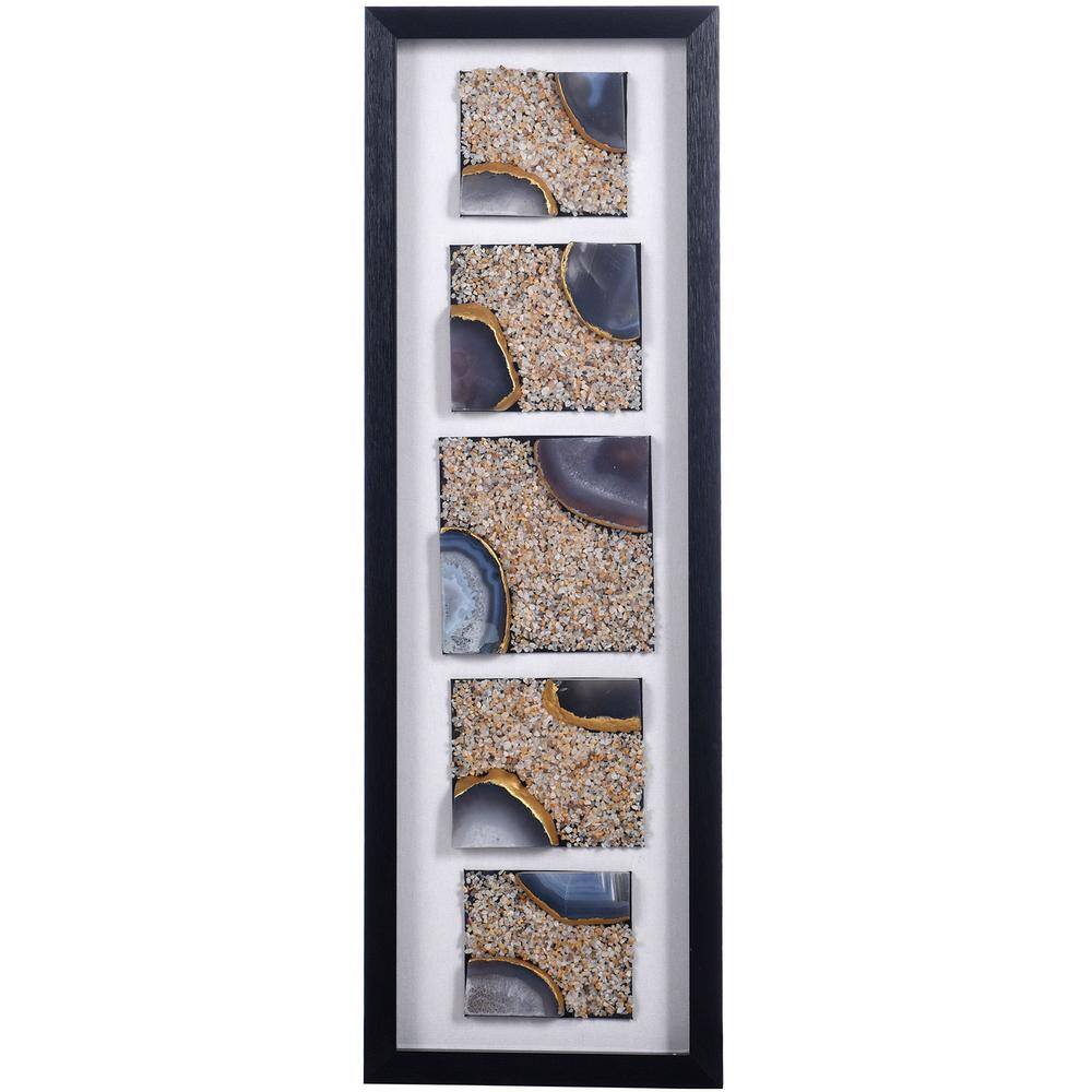StyleCraft Agate Framed Abstract Wall Art 35.43 in. x 11.81 in
