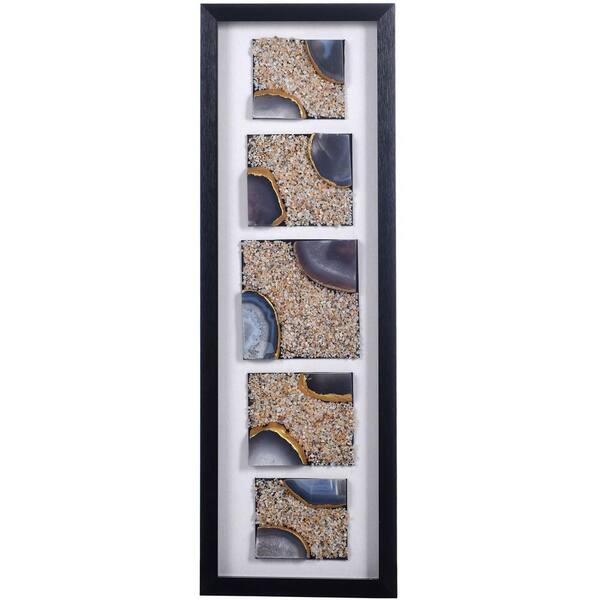StyleCraft Agate Framed Abstract Wall Art 35.43 in. x 11.81 in.