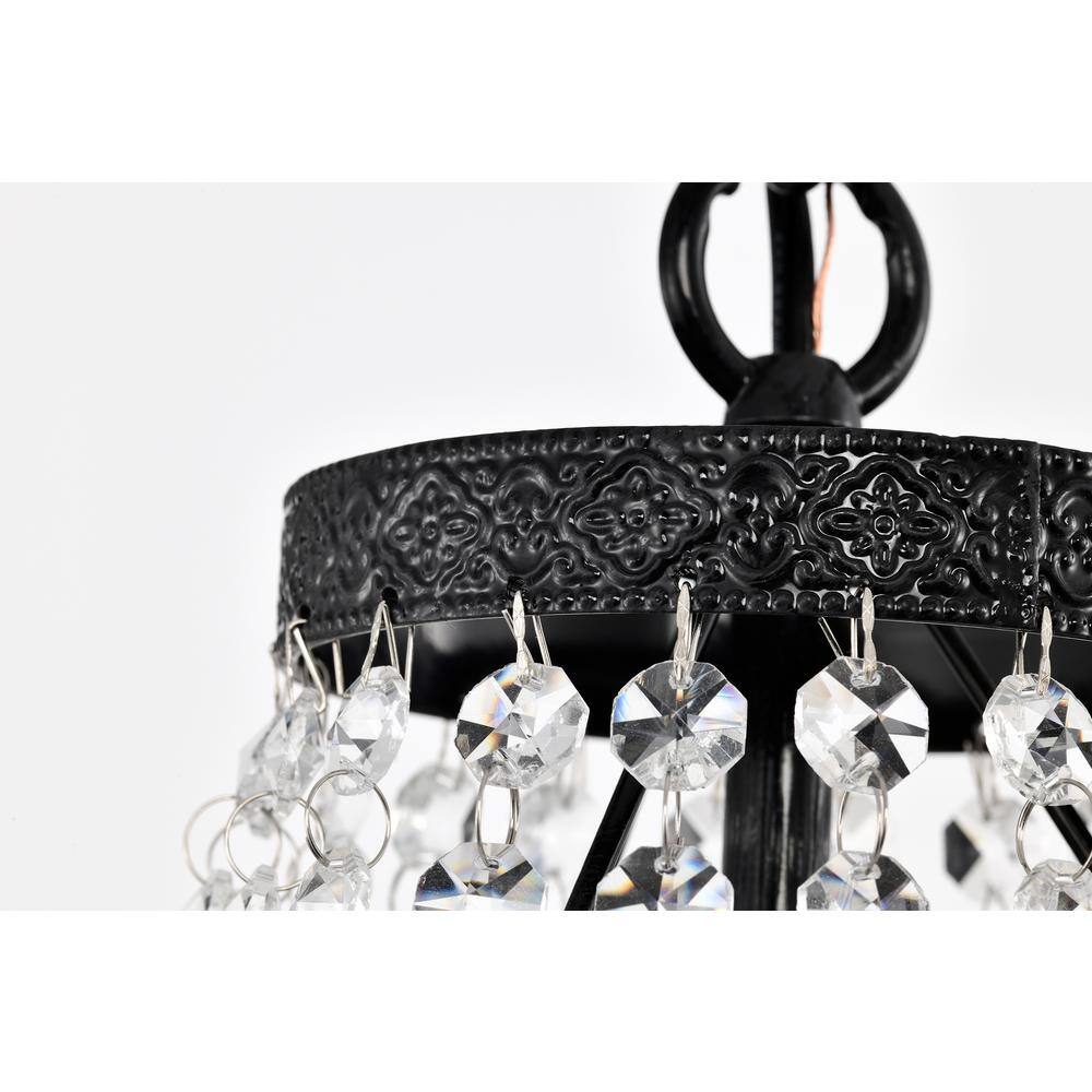 Edvivi Lighting Antique Black Finish 7-Light Empire Four Tier Chandelier with Crystals Hanging