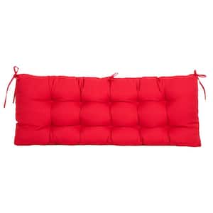 Outdoor Seat Cushions Bench Settee Loveseat Tufted Seat Pillow of Wicker for Patio Furniture (Red)