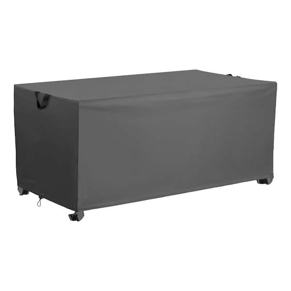 Unbranded Outdoor Deck Box Dust Cover, 600D Oxford, Patio Furniture Cover, Rain, Dust, UV, Wind Snow, 52 in. x 26in. x 26 in. Gray