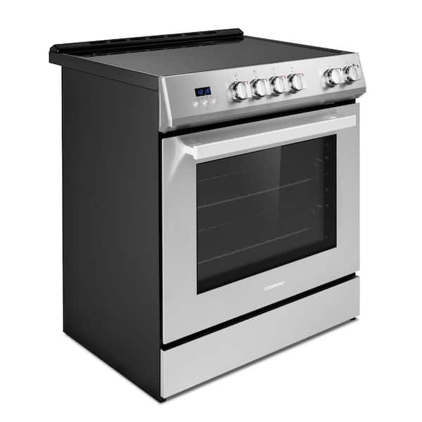 30 in. Stellar Collection 5.0 cu. ft. Electric Range with 4 Burner Glass Cooktop and Convection Oven in Stainless Steel