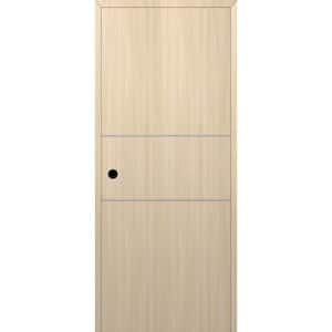 Optima 2H DIY-Friendly 24 in. x 84 in. Right-Hand Solid Core Loire Ash Composite Single Prehung Interior Door