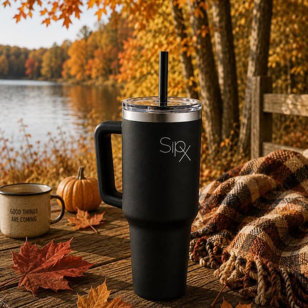 40 oz. - Black, Stainless Steel Insulated Tumbler with Handle and