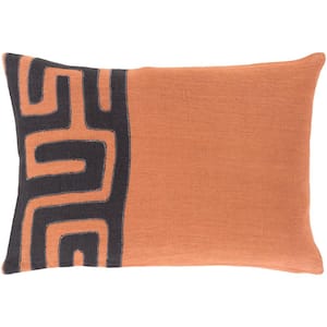 Lonsdale Bright Orange Geometric Polyester 19 in. x 19 in. Throw Pillow
