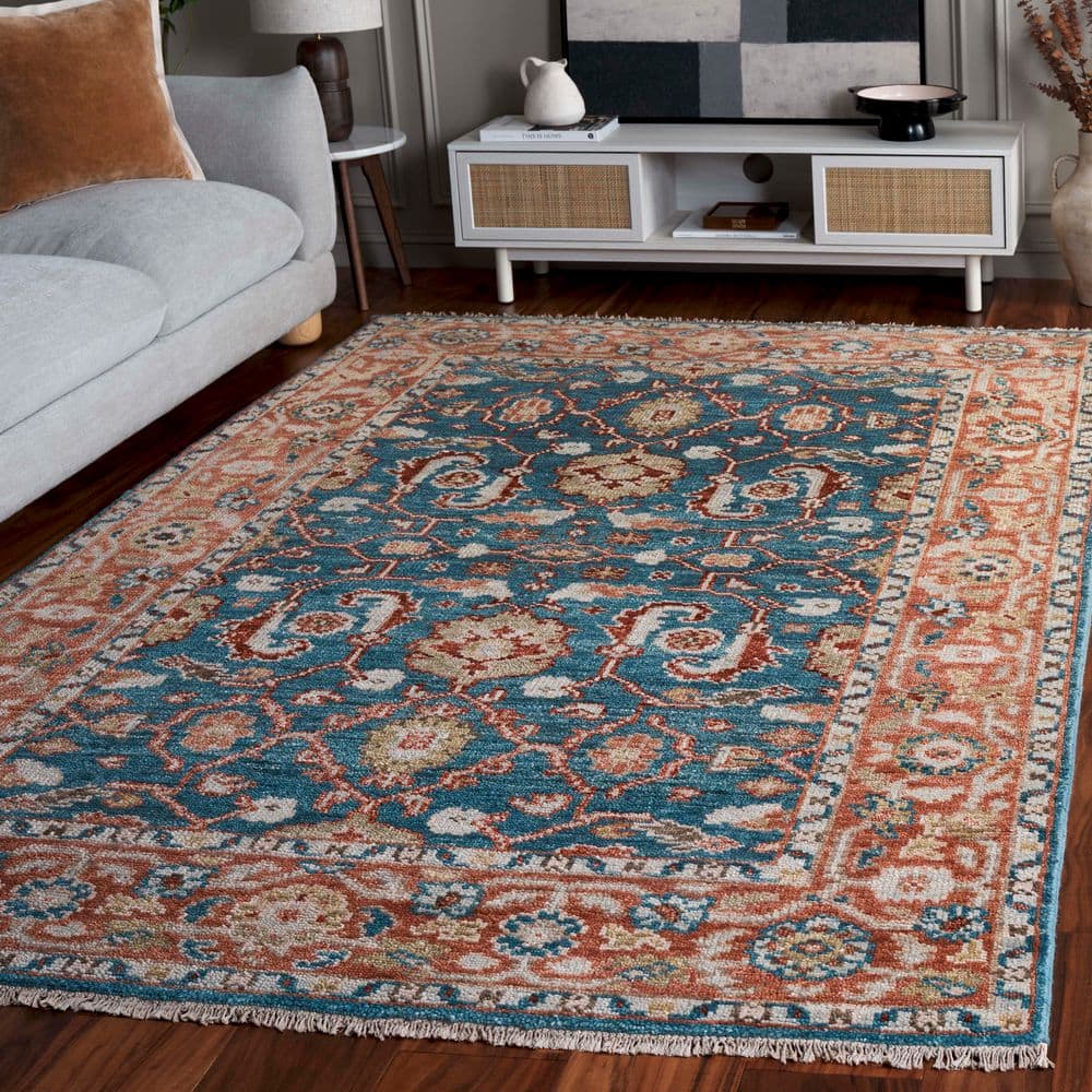 SAFAVIEH Samarkand 6 ft. x 9 ft. Turquoise/Rust Oriental Area Rug