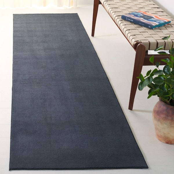 Loft Dark Gray 2 ft. x 9 ft. Machine Washable Modern Solid Runner Rug