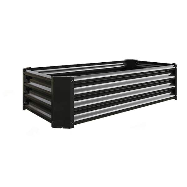 BOPOREA MEGO LLC Metal Raised Garden Bed - 4 x 2 x 1 ft. Galvanized Planter Box for Flowers, Vegetables, and Herbs