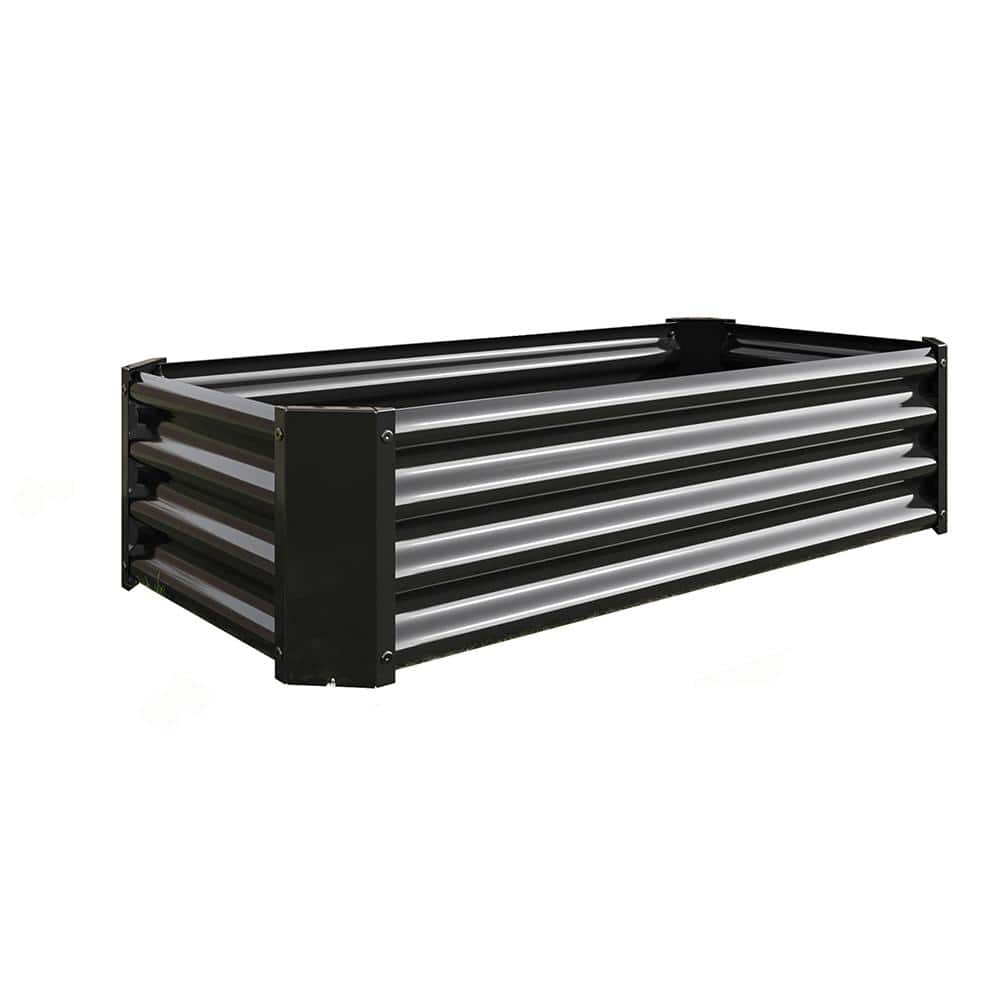 Metal Raised Garden Bed - 4 x 2 x 1 ft. Galvanized Planter Box for Flowers,