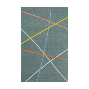 Lines Grey 6 ft. x 9 ft. Area Rug