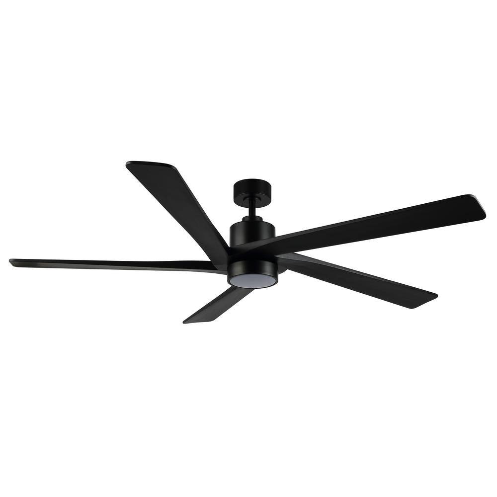 WINGBO 72 in. LED Indoor Black Ceiling Fan with Remote WBCFBS70BK