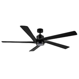 72 in. LED Indoor Black Ceiling Fan with Remote