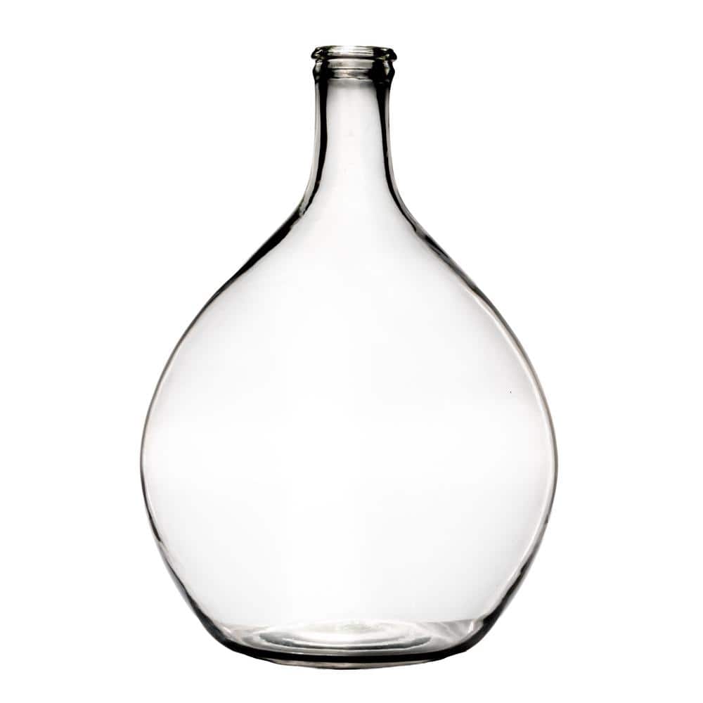 Large Clear Glass Decorative Bottle with High Neck