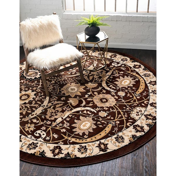 Espahan Cape Cod Brown 8' 0 x 8' 0 Round Rug