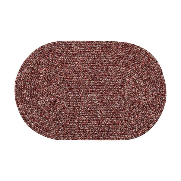 Newberry Sangria Tweed 2 ft. x 3 ft. Oval Indoor/Outdoor Braided Area Rug