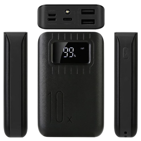 Etokfoks Power Bank The Smallest and Lightest 10000mAh Ultra Compact  High-Speed Charging Technology Portable Charger in Black MLPH005LT167 - The  Home Depot