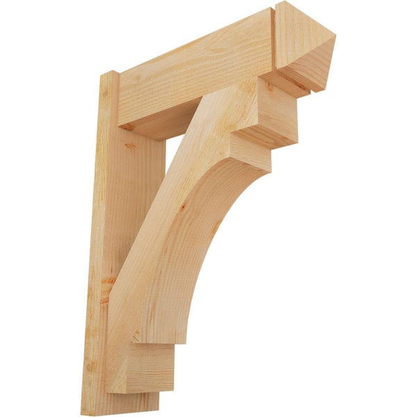 Ekena Millwork 8 in. x 34 in. x 26 in. Merced Arts and Crafts Rough Sawn Douglas Fir Outlooker