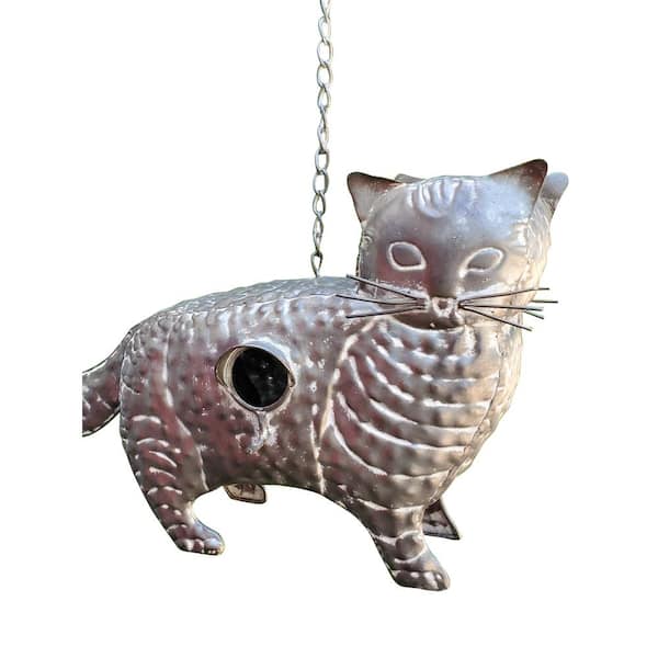 Zaer Ltd. International Gray Galvanized Hanging Animal Cat 