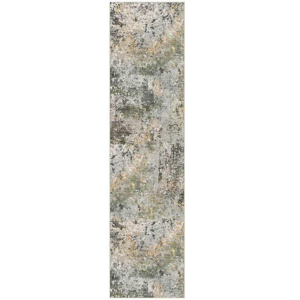Fireworks Green/Gold 2 ft. x 8 ft. Washable Modern Abstract Runner Rug price history on PriceWatchPro