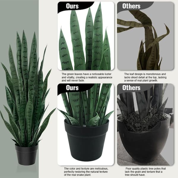 Vitalismo 3 ft. Artificial Snake Plant Tree, Fake Snake Plant, Faux Green  Decorative Plant for Indoor/Outdoor Decor(Set of 2) NOHK0069GLGRN - The  Home Depot