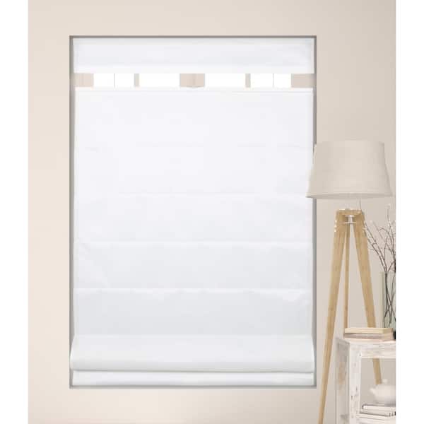 Arlo Blinds Cloud White Cordless Top Down Bottom Up Light-Filtering Fabric Roman Shades 28.5 in. W x 60 in. L