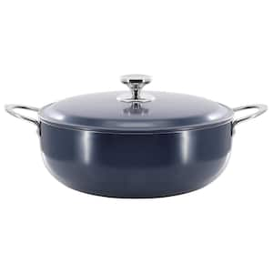 Cartagena 9.3 qt. Nonstick Aluminum Caldero with Lid in Dark Blue