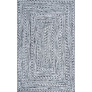 Rowan Braided Texture Blue 6 ft. x 9 ft. Indoor/Outdoor Patio Area Rug