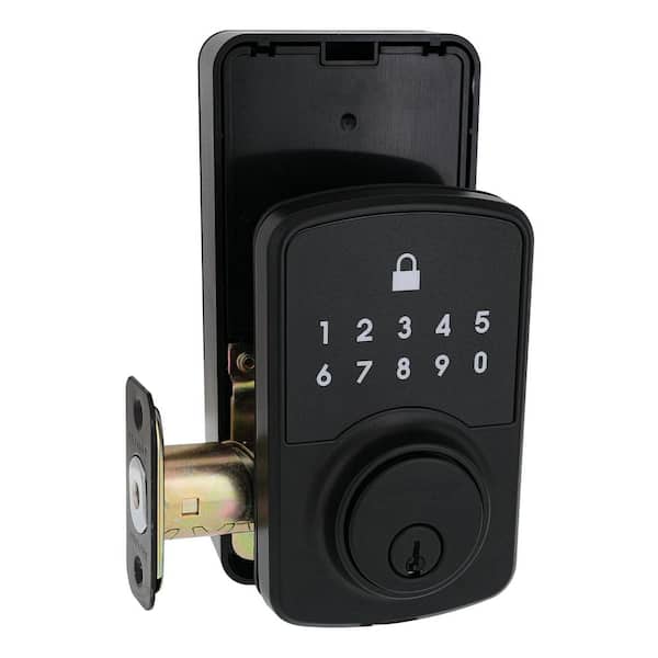 Defiant - Square Compact Matte Black Electronic Single Cylinder Deadbolt Wi-Fi Enabled Powered by Hubspace