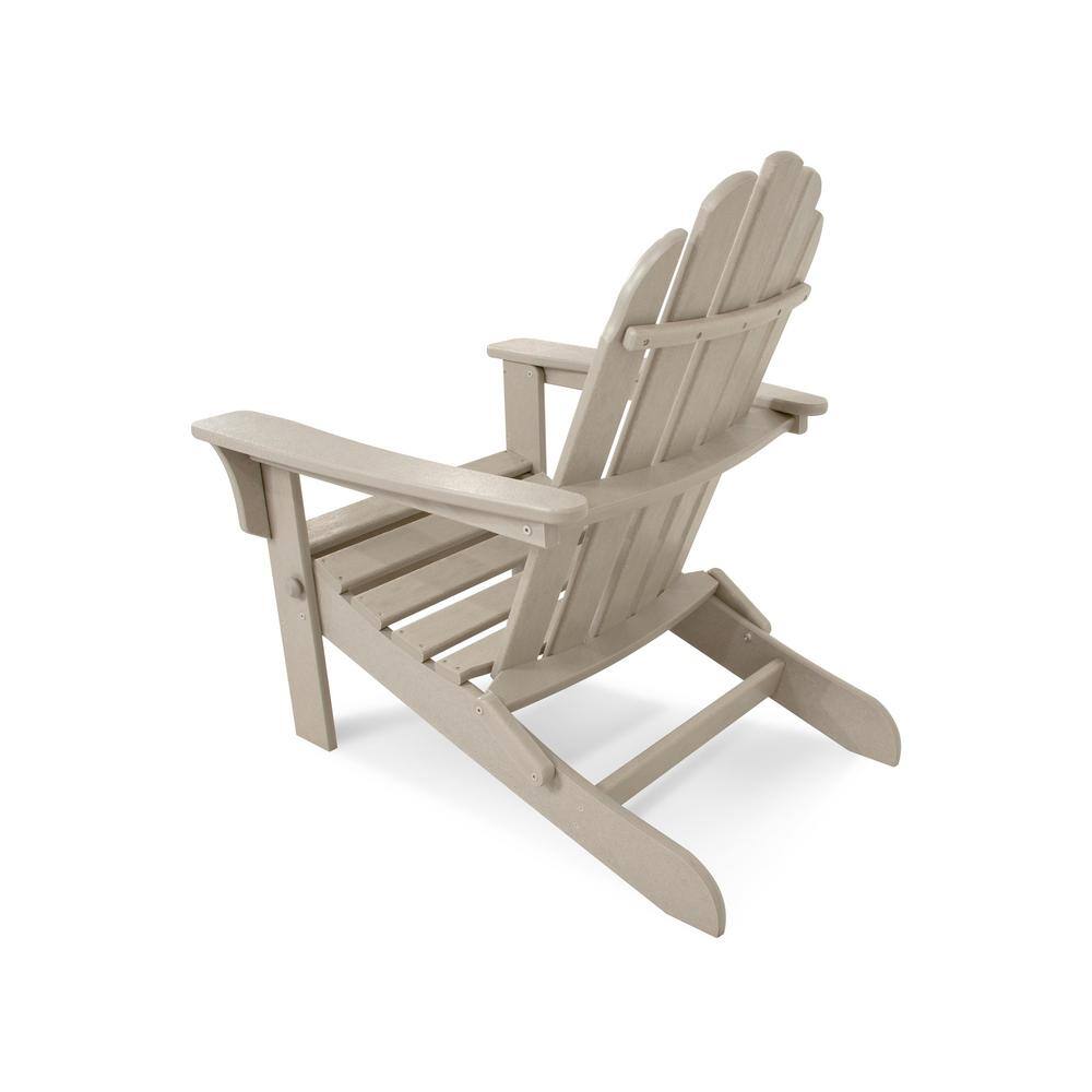 Sand Castle Folding Plastic Adirondack Chair with Ottoman