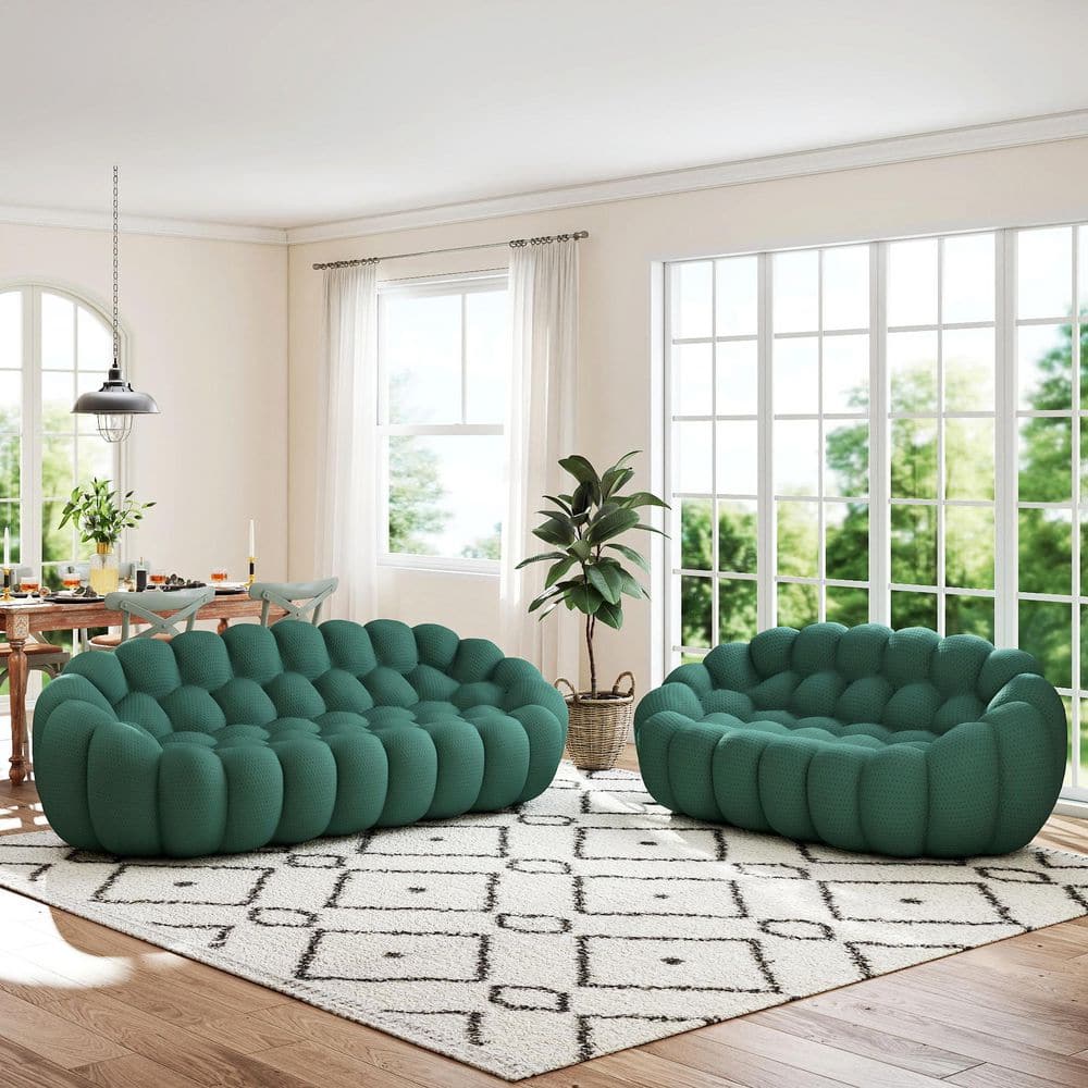 Magic Home (Set of 2) Bubble Couch, 98 in. Green Mesh Fabric