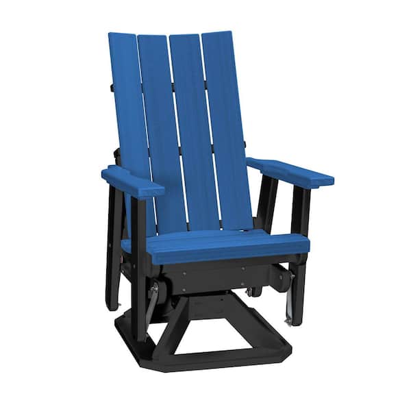 American Furniture Classics Brandon Series Black High Density Polyethylene Swivel Outdoor Rocking Chair (Set of 1)