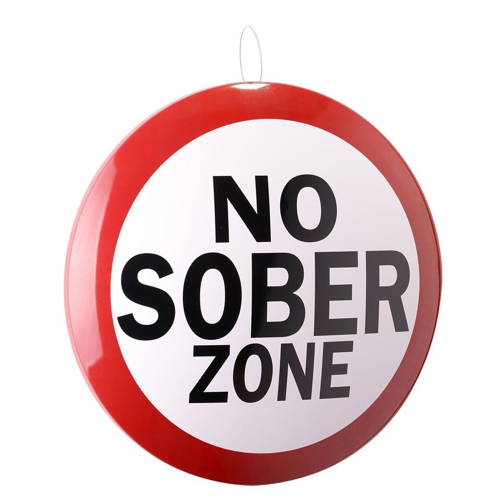 "Dome Shaped Metal Wall Art Sign-Bar, Man Cave, Garage, Game Room (No Sober Zone)Multi-colored, 15"" H x 15"" L" product image for price tracking