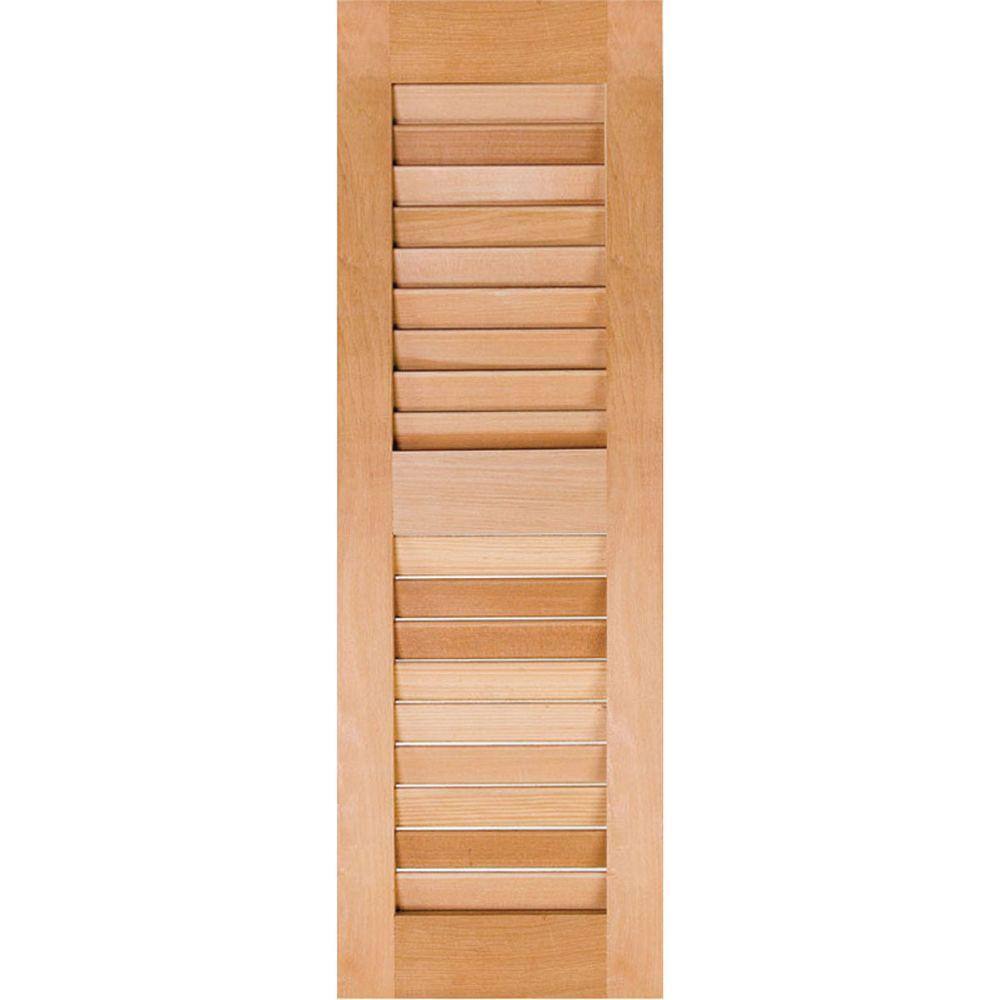 12 in. x 38 in. Exterior Real Wood Sapele Mahogany Louvered Shutters Pair Unfinished price history on PriceWatchPro