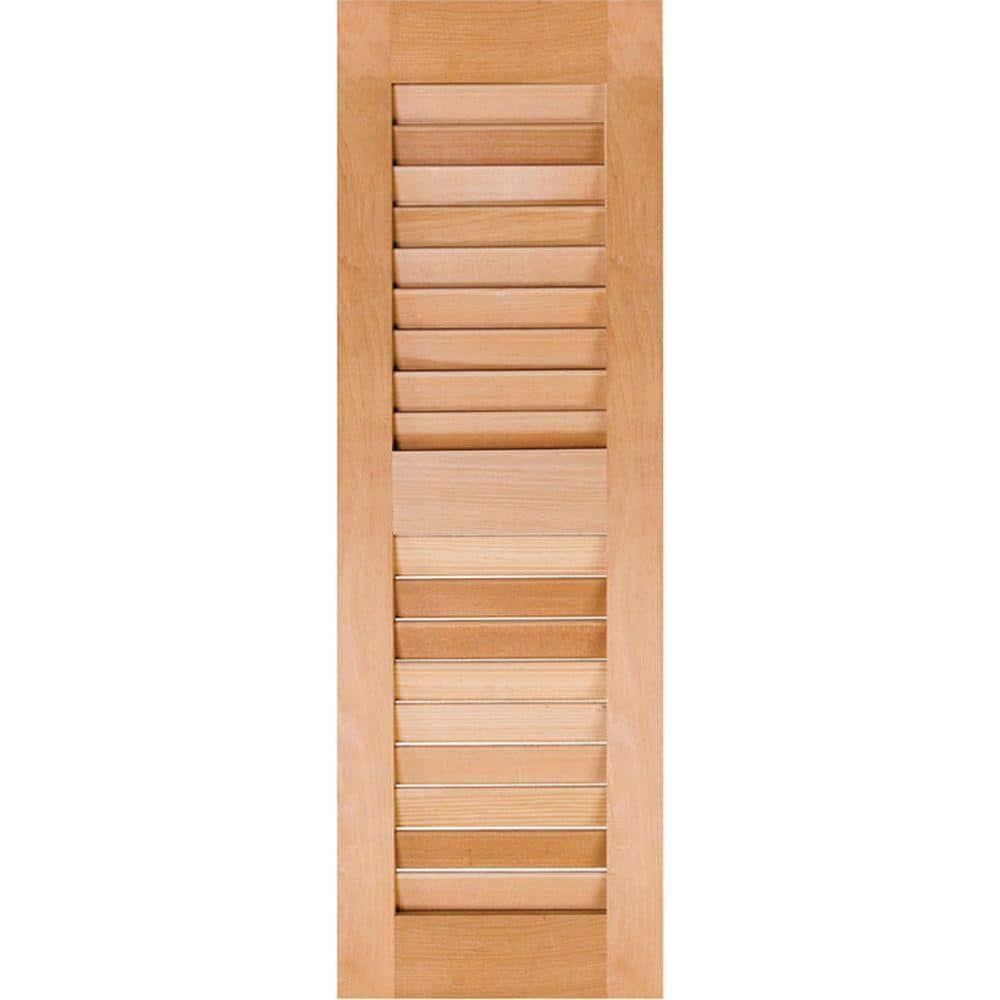 18 in. x 63 in. Exterior Real Wood Pine Open Louvered Shutters Pair Unfinished price history on PriceWatchPro