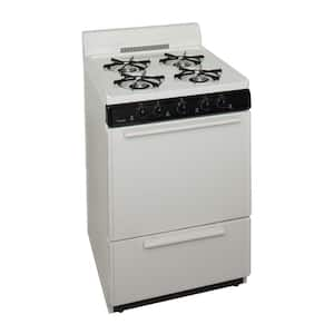 24 in. 2.97 cu. ft. Freestanding Gas Range in Biscuit