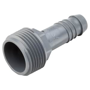 1/2 in. Barb x 3/4 in. Male Pipe Thread Coupling for Swing Pipe, Gray