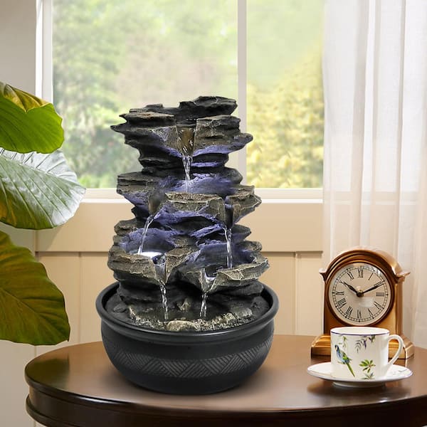 Indoor Zen Fountain With Zen Garden 50 X 30 or 60 X 30 Cm in Wood.  Handcrafted Customizable 